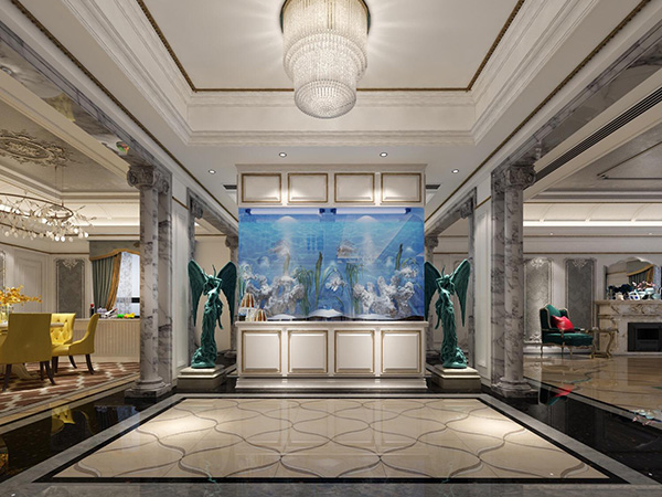 大理石包边鱼缸